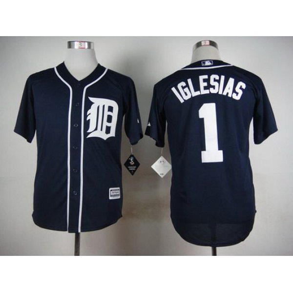 Men's Detroit Tigers #1 Jose Iglesias 2015 Navy Blue Jersey