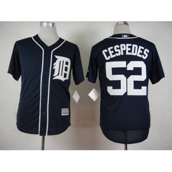 Men's Detroit Tigers #52 Yoenis Cespedes 2015 Navy Blue Jersey