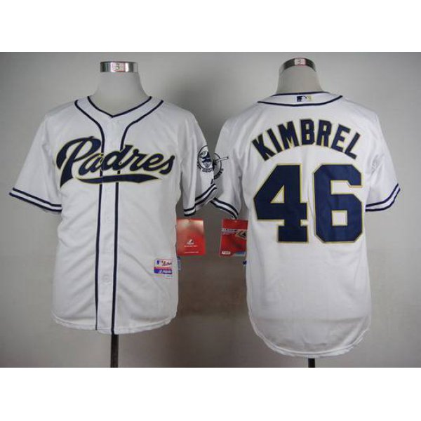 Men's San Diego Padres #46 Craig Kimbrel White Jersey