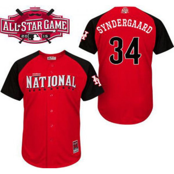 National League New York Mets #34 Noah Syndergaard Red 2015 All-Star BP Jersey