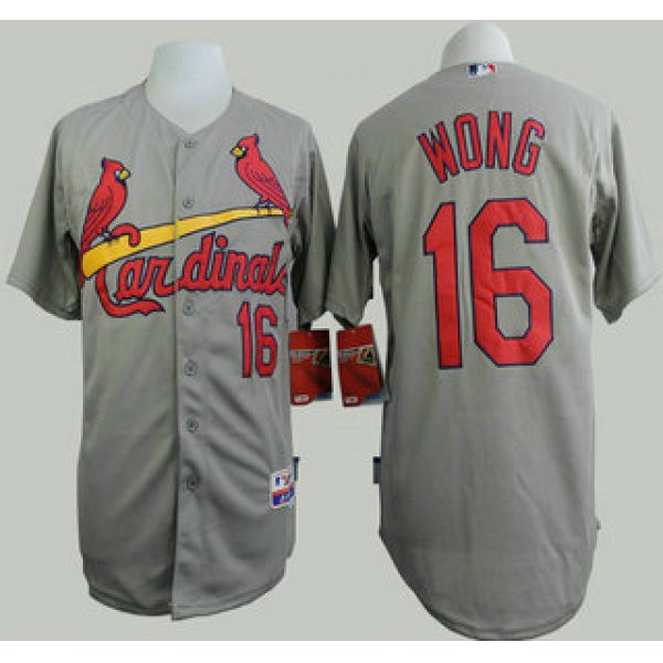 St. Louis Cardinals #16 Kolten Wong Grey Jersey