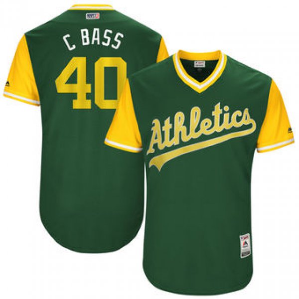 Men's Oakland Athletics Chris Bassitt C Bass Majestic Green 2017 Players Weekend Authentic Jersey