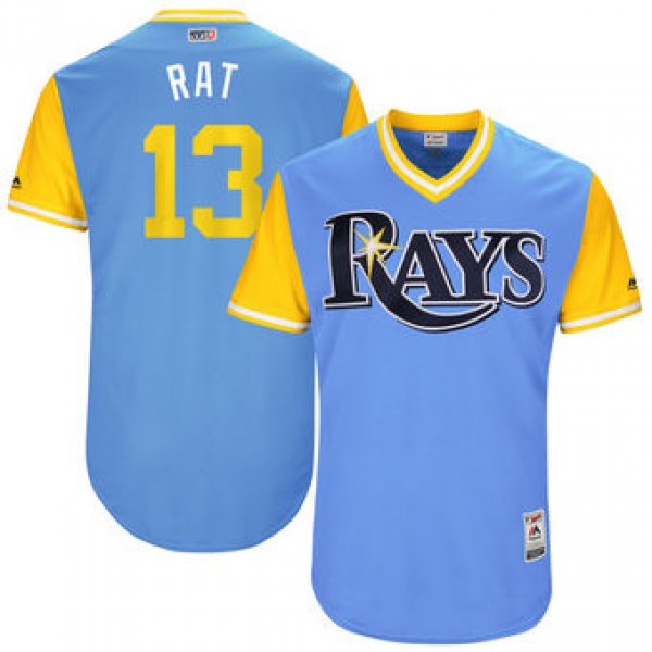 Men's Tampa Bay Rays Brad Miller Rat Majestic Light Blue 2017 Players Weekend Authentic Jersey