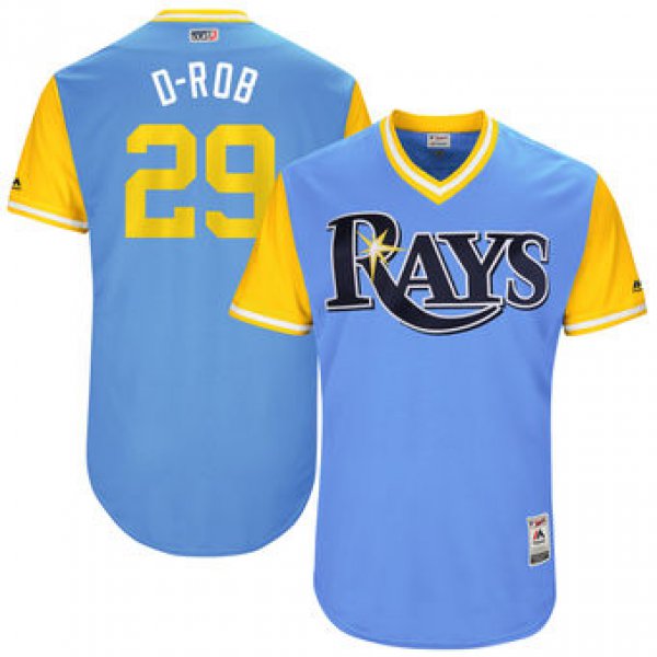 Men's Tampa Bay Rays Daniel Robertson D-Rob Majestic Light Blue 2017 Players Weekend Authentic Jersey