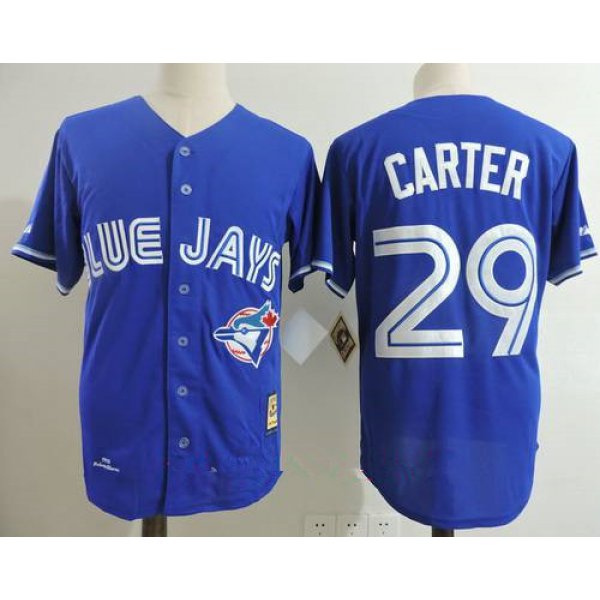 Men's Toronto Blue Jays #29 Joe Carter Royal Blue 1993 Throwback Cooperstown Collection Stitched MLB Mitchell & Ness Jersey