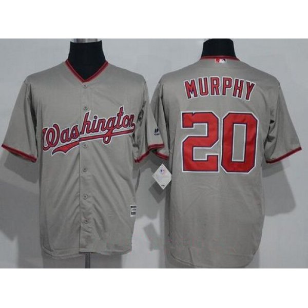 Men's Washington Nationals #20 Daniel Murphy Gray Road Stitched MLB Majestic Cool Base Jersey
