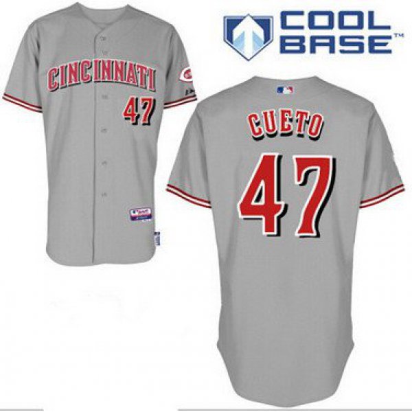 Men's Cincinnati Reds #47 Johnny Cueto Gray Jersey