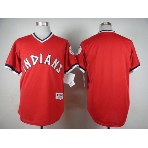 Men's Cleveland Indians Blank 1974 Turn Back The Clock Red Jersey