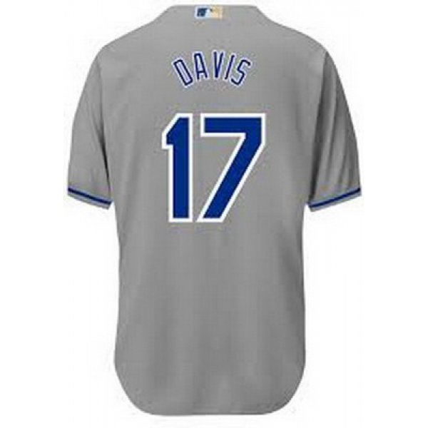 Men's Kansas City Royals #17 Wade Davis Gray Jersey