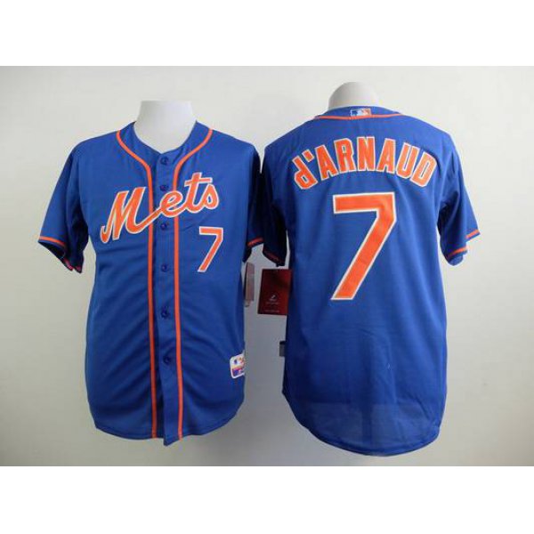 Men's New York Mets #7 Travis D'Arnaud Blue Jersey