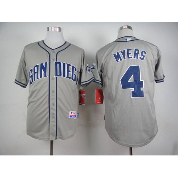Men's San Diego Padres #4 Wil Myers Gray Jersey