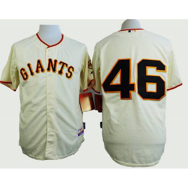 Men's San Francisco Giants #46 Santiago Casilla Cream Jersey