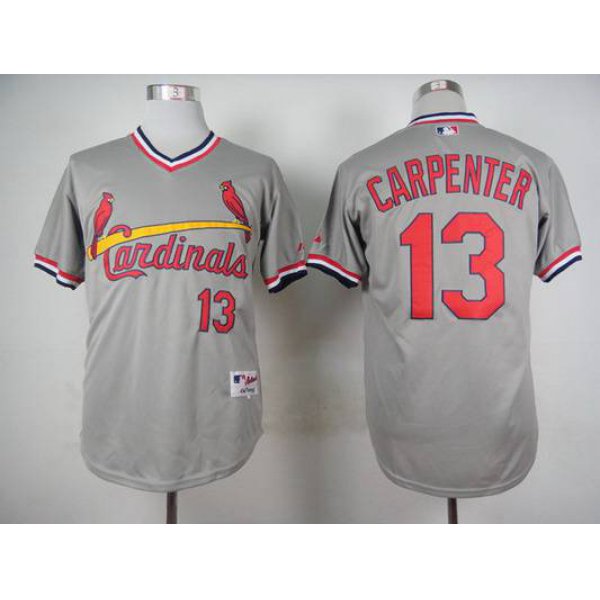 Men's St. Louis Cardinals #13 Matt Carpenter 1978 Gray Pullover Jersey