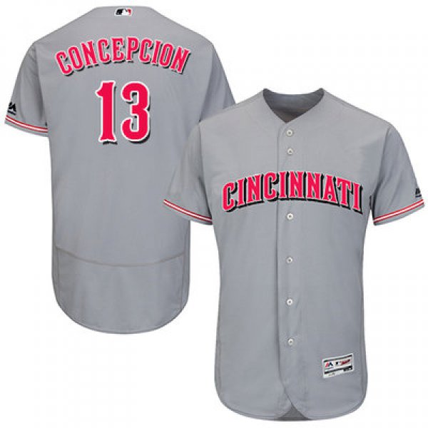 Men's Cincinnati Reds #13 Dave Concepcion Grey Flexbase Authentic Collection Stitched MLB Jersey