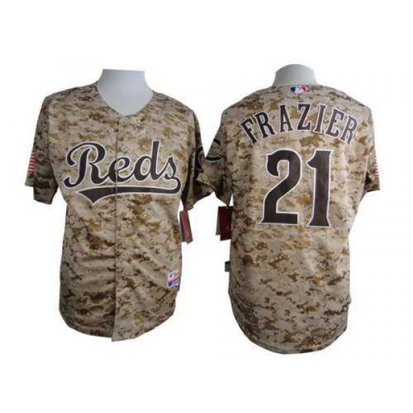 Men's Cincinnati Reds #21 Todd Frazier 2014 Camo Jersey