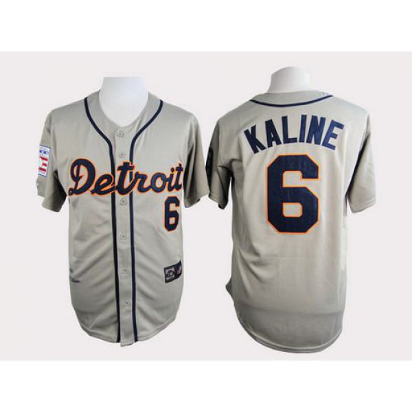 Men's Detroit Tigers #6 Al Kaline 1968 Gray Majestic Throwback Jersey