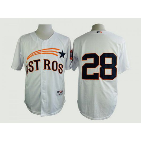 Men's Houston Astros #28 Colby Rasmus 1972 White Turn Back The Clock Jersey