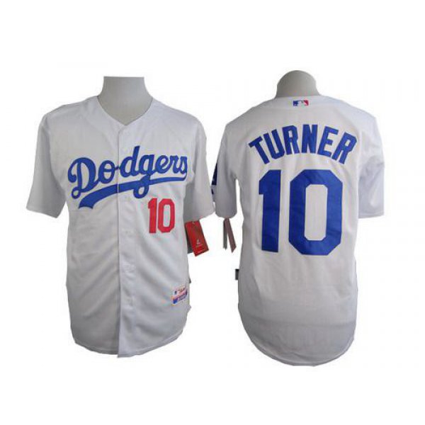 Men's Los Angeles Dodgers #10 Justin Turner White Jersey