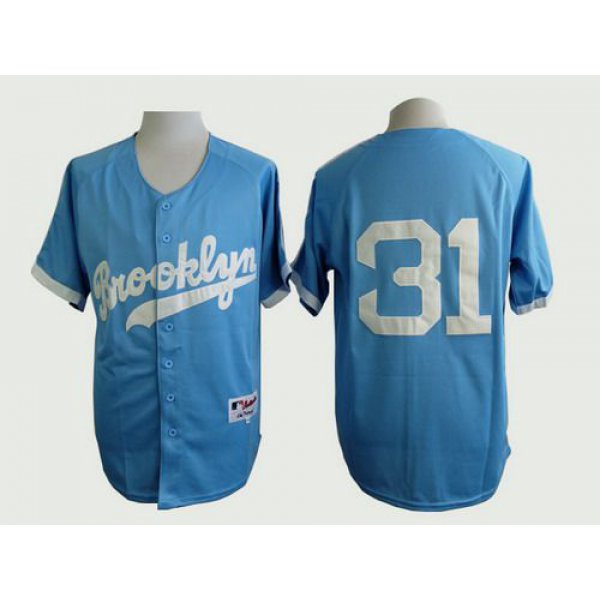 Men's Los Angeles Dodgers #31 Joc Pederson Brooklyn Blue Majestic Jersey