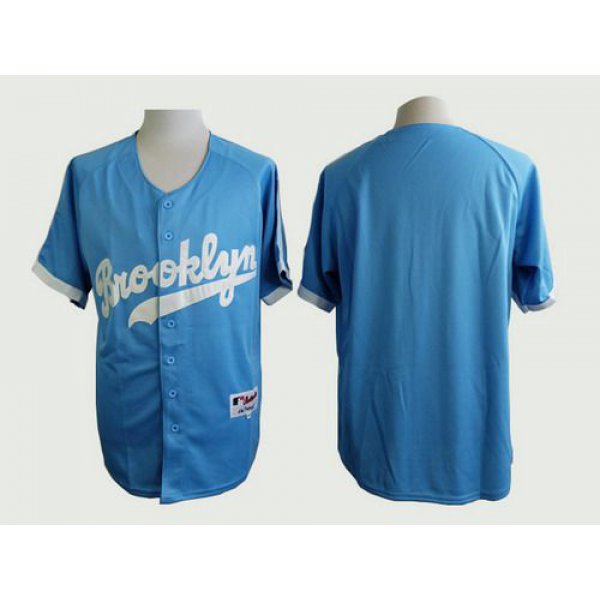 Men's Los Angeles Dodgers Blank Brooklyn Blue Majestic Jersey