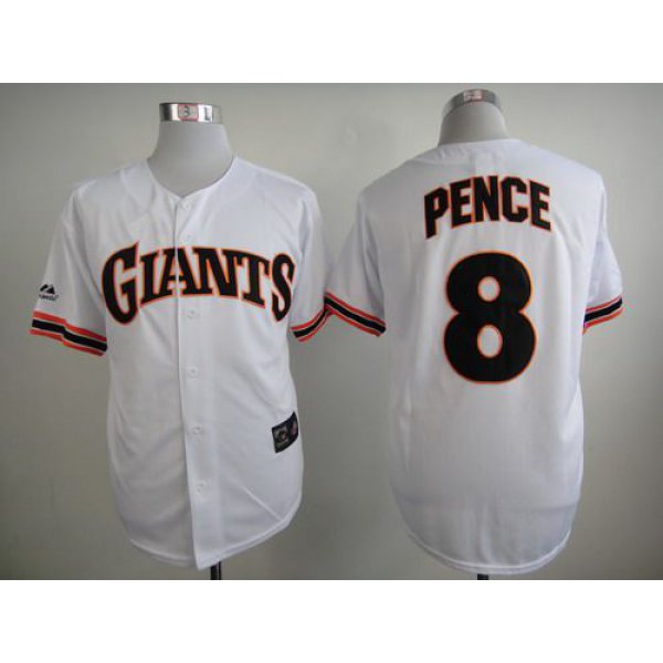 Men's San Francisco Giants #8 Hunter Pence 1989 White Majestic Jersey