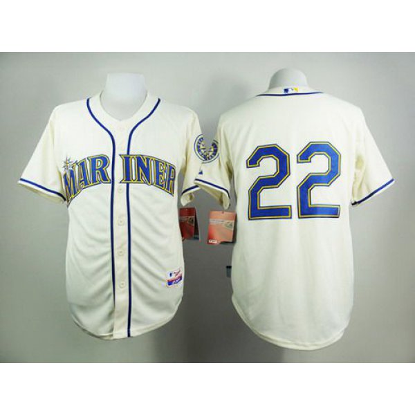 Men's Seattle Mariners #22 Robinson Cano Cream Jersey