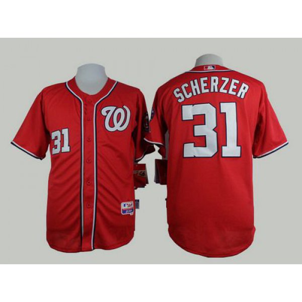 Men's Washington Nationals #31 Max Scherzer Red Jersey