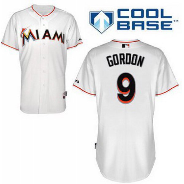 Miami Marlins #9 Dee Gordon White Jersey