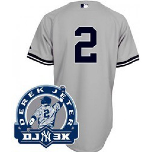 New York Yankees #2 Derek Jeter Gray DJ3K Patch Jersey