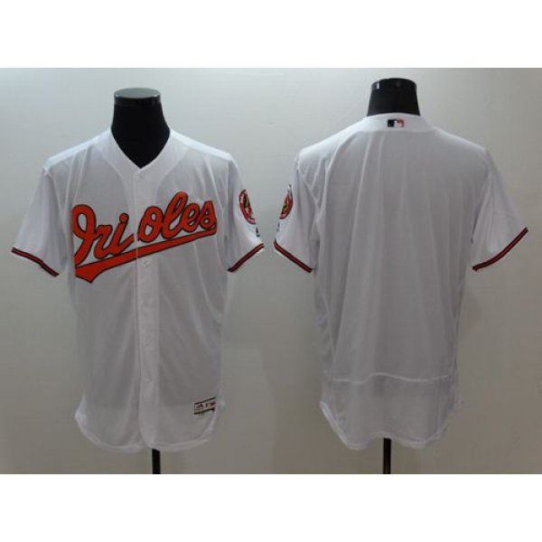 Men's Baltimore Orioles Blank White Flexbase Authentic Collection Stitched MLB Jersey