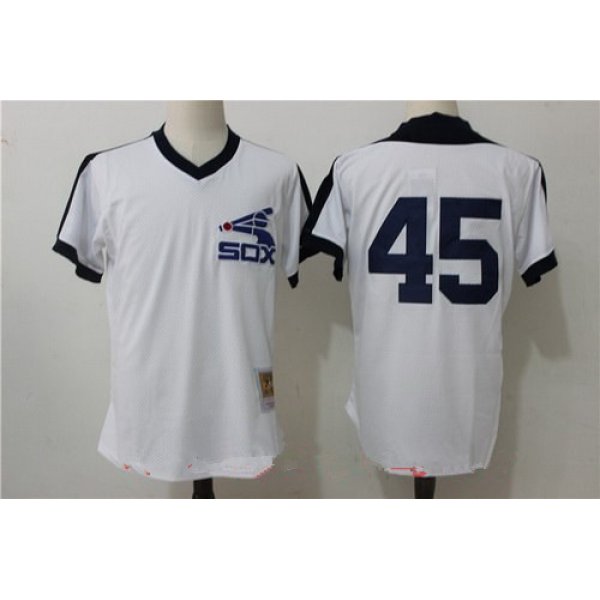 Men's Chicago White Sox #45 Michael Jordan White Throwback Mesh Batting Practice Stitched MLB Mitchell & Ness Jersey