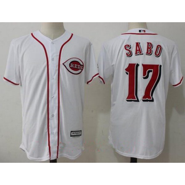 Men's Cincinnati Reds #17 Chris Sabo Retired White Cool Base Stitched MLB Jersey