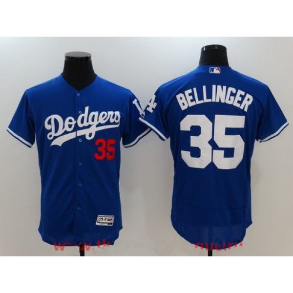 Men's Los Angeles Dodgers #35 Cody Bellinger Royal Blue Stitched MLB Majestic Flex Base Jersey