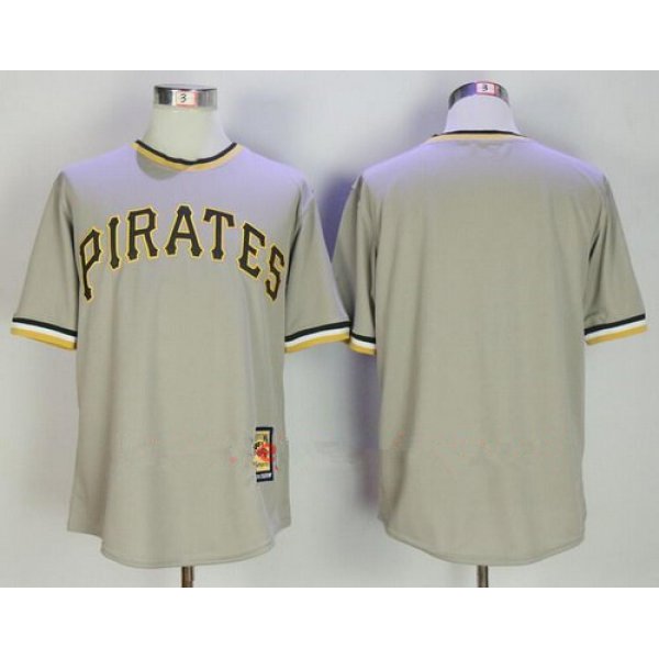 Men's Pittsburgh Pirates Blank Gray Pullover Stitched MLB Majestic Cooperstown Collection Jersey