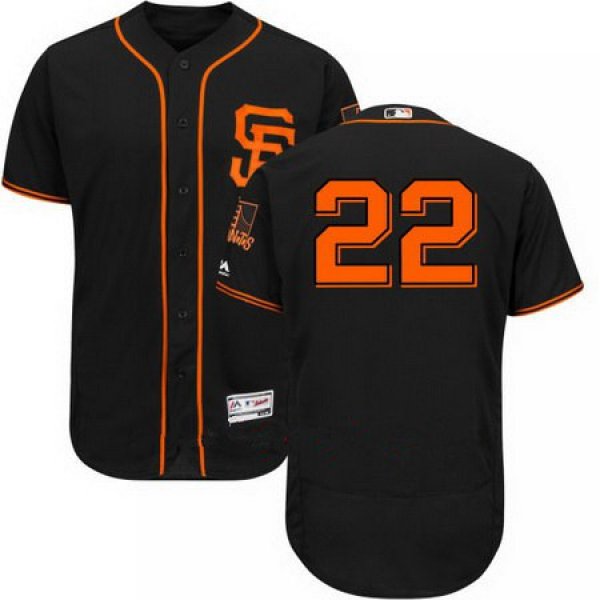 Men's San Francisco Giants #22 Christian Arroyo No Name Black Alternate Stitched MLB 2017 Majestic Flex Base Jersey