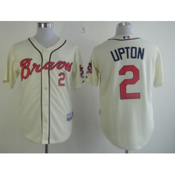 Atlanta Braves #2 Melvin Upton Cream Jersey