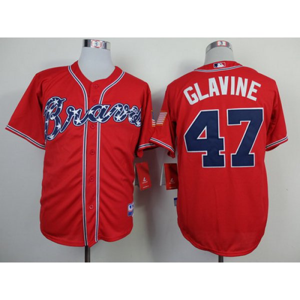 Atlanta Braves #47 Tom Glavine 2014 Red Cool Base Jersey