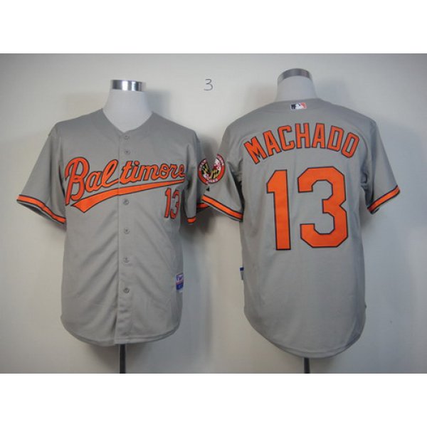 Baltimore Orioles #13 Manny Machado Gray Jersey
