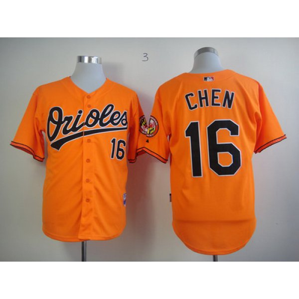 Baltimore Orioles #16 Wei-Yin Chen Orange Jersey