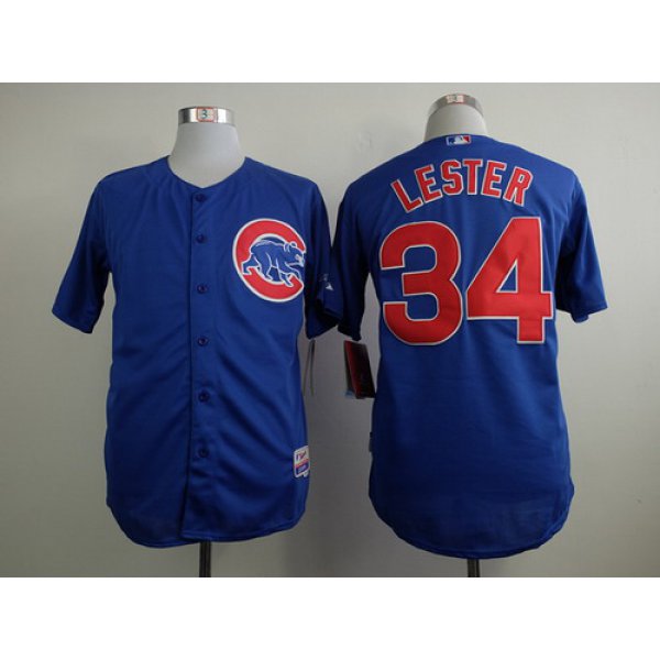 Chicago Cubs #34 Jon Lester Blue Jersey