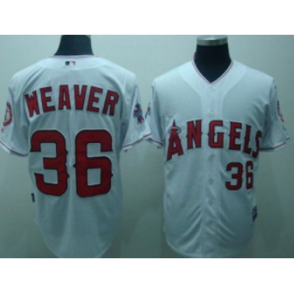 LA Angels of Anaheim #36 Jered Weaver White Jersey