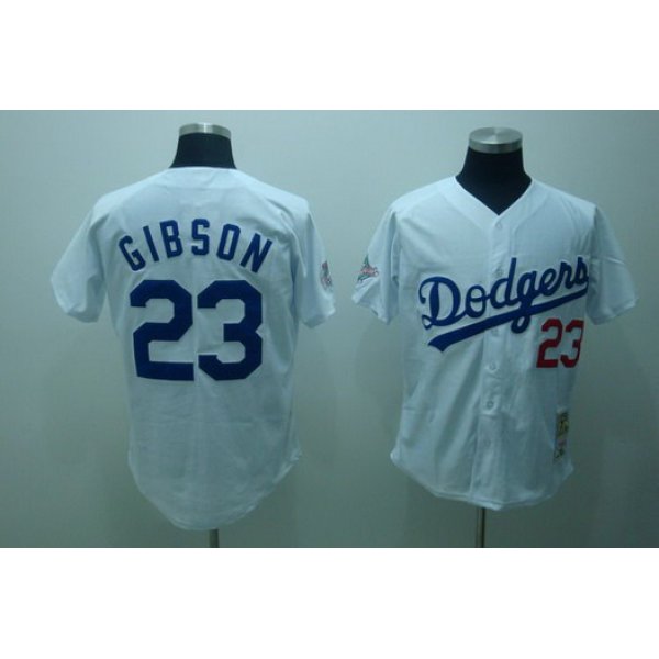 Los Angeles Dodgers #23 Kirk Gibson 1968 White Throwback Jersey