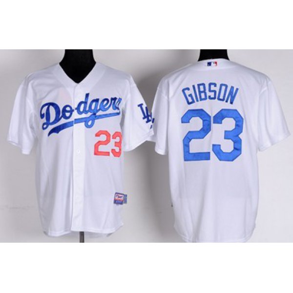 Los Angeles Dodgers #23 Kirk Gibson White Cool Base Jersey