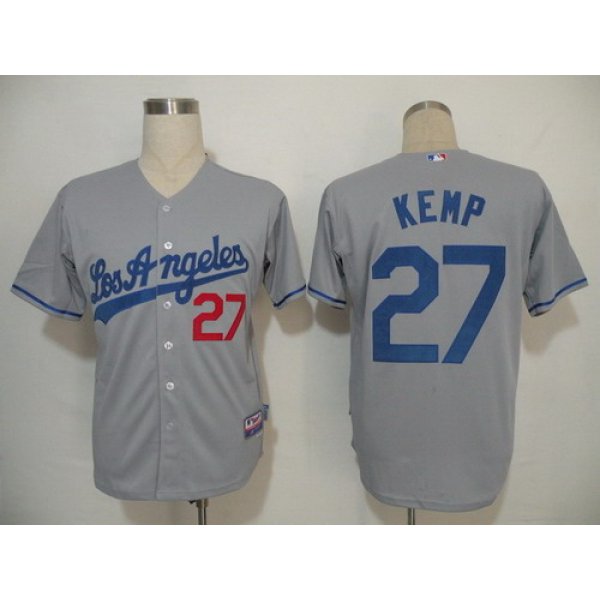 Los Angeles Dodgers #27 Matt Kemp Gray Jersey