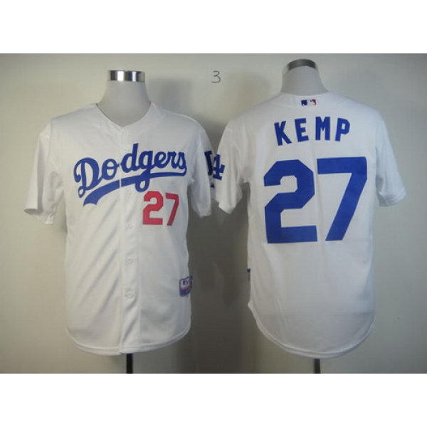 Los Angeles Dodgers #27 Matt Kemp White Jersey