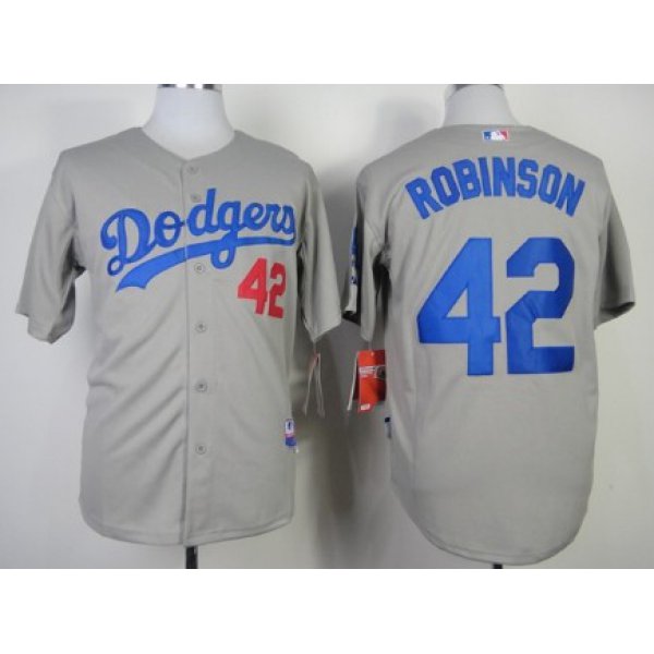 Los Angeles Dodgers #42 Jackie Robinson 2014 Gray Cool Base Jersey