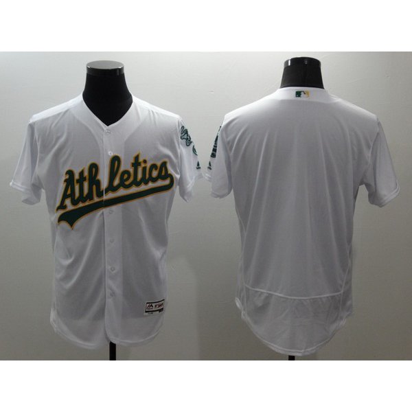 Men's Oakland Athletics Blank White Flex Base 2016 MLB Player Baseball Jersey