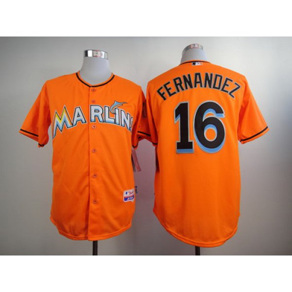 Miami Marlins #16 Jose Fernandez Orange Jersey