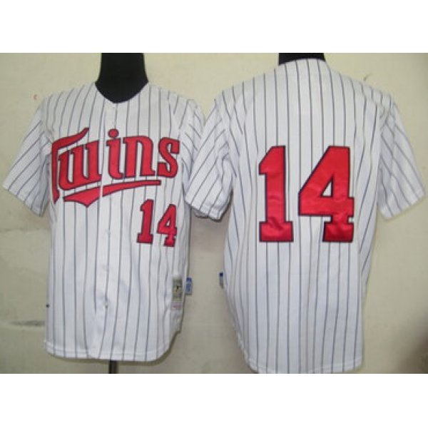 Minnesota Twins #14 Kent Hrbek 1991 White Throwback Jersey