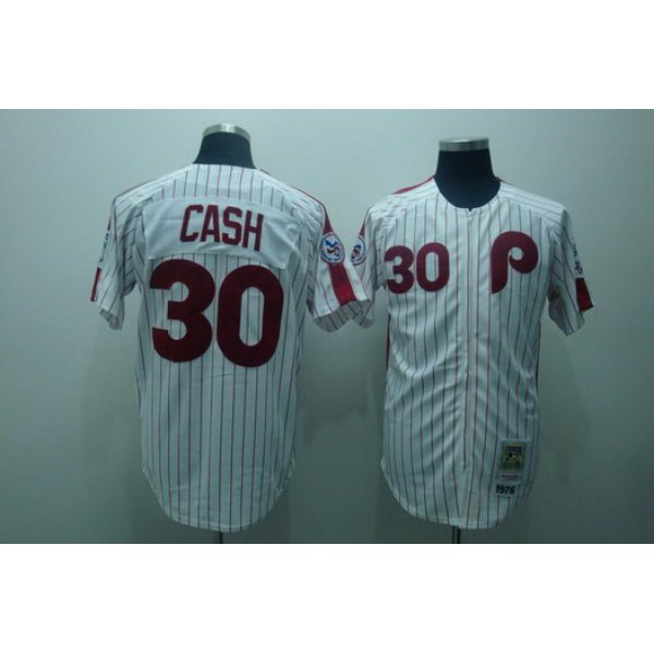 Philadelphia Phillies #30 Dave Cash 1976 White Throwback Jersey